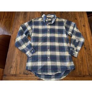 LL bean Men’s Flannel Button Up Shirt Plaid Size 15 - 32